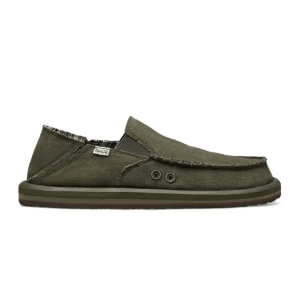 Sanuk Men's Army Vagabond ST Donny Hemp Loafers Shoes Size 11